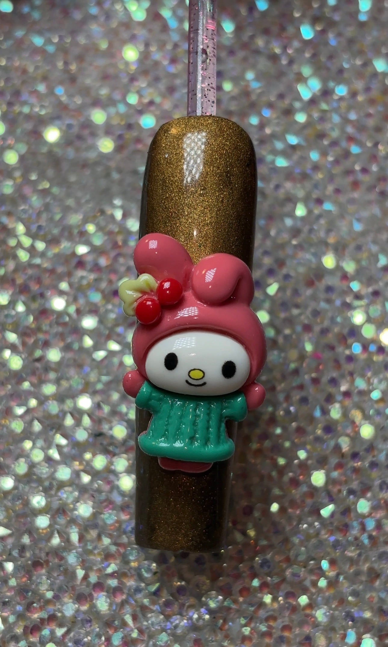 My Melody Green Sweater Charm