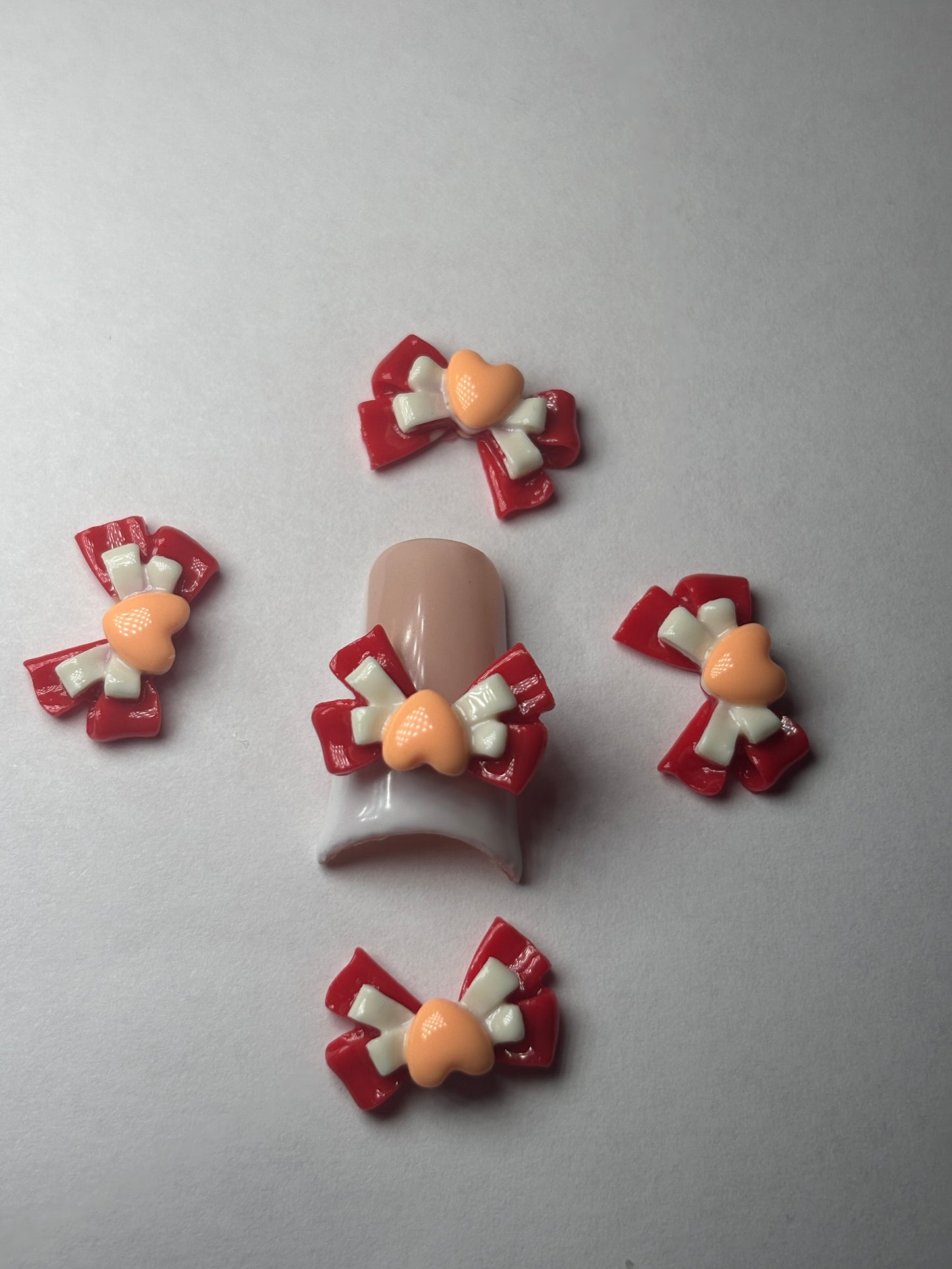 Red & White Layered Bow