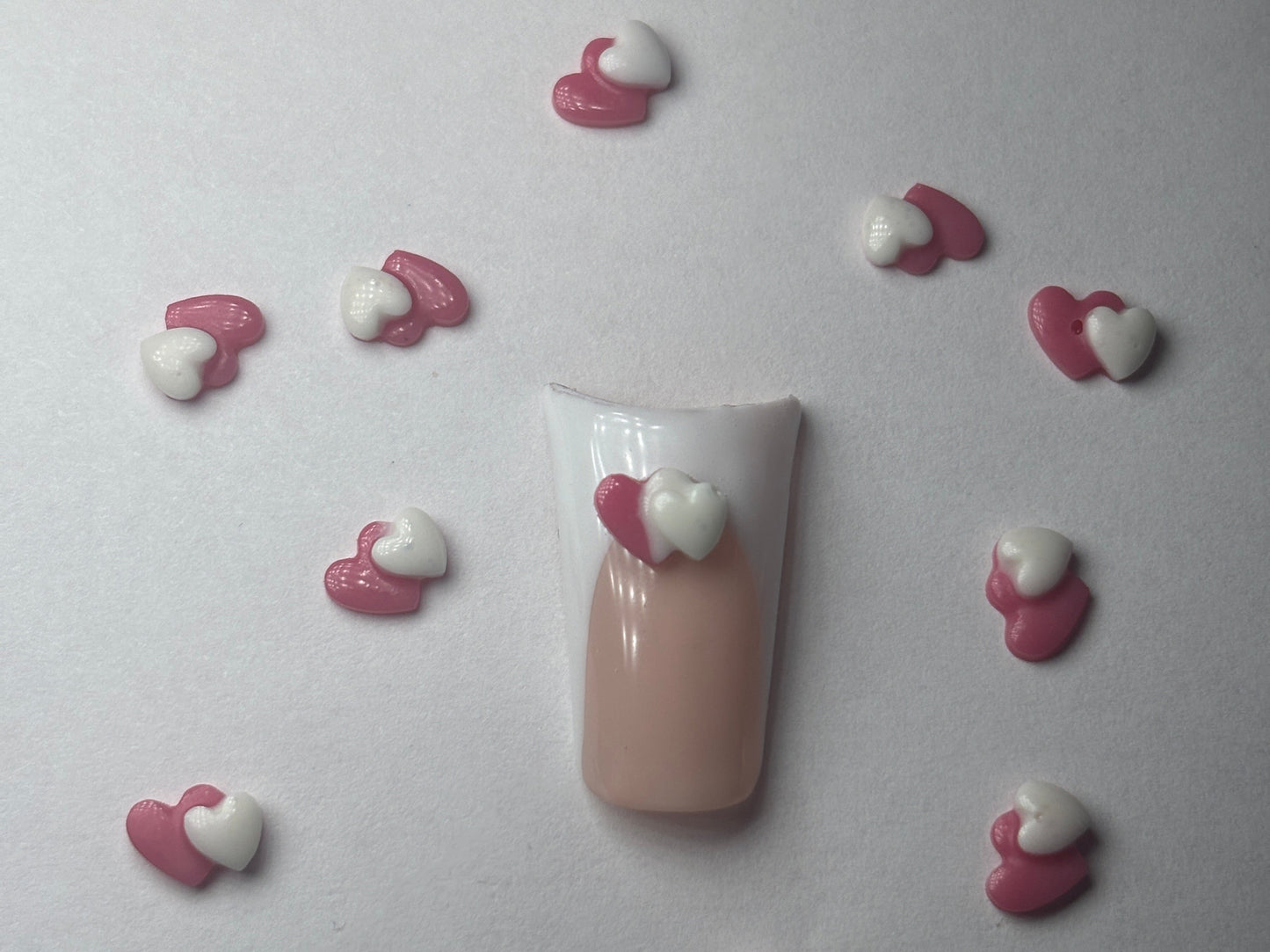 Mini White & Red Hearts