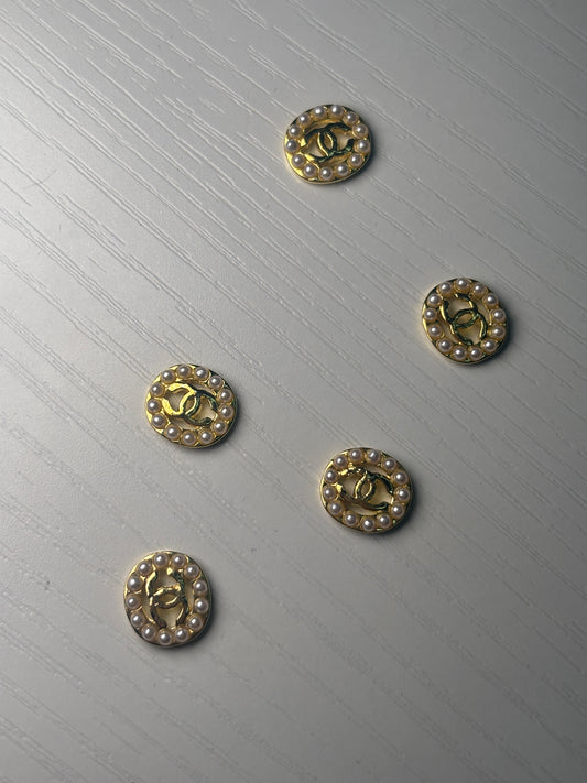 Designer Gold Pearl nail Charms 