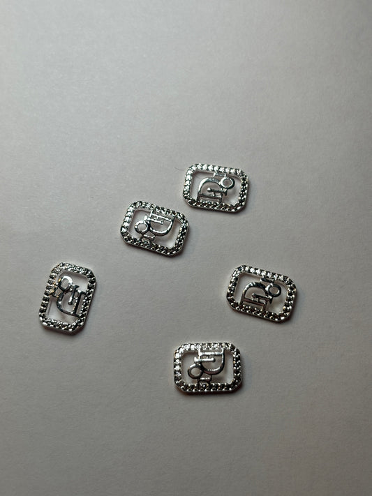 Silver Luxury Nail Charms
