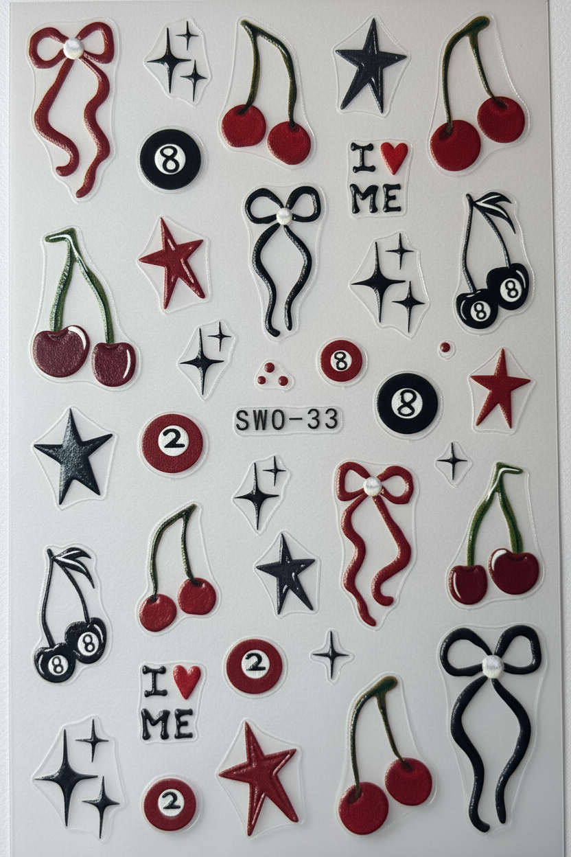 Professional nail sticker sheet with better lighting