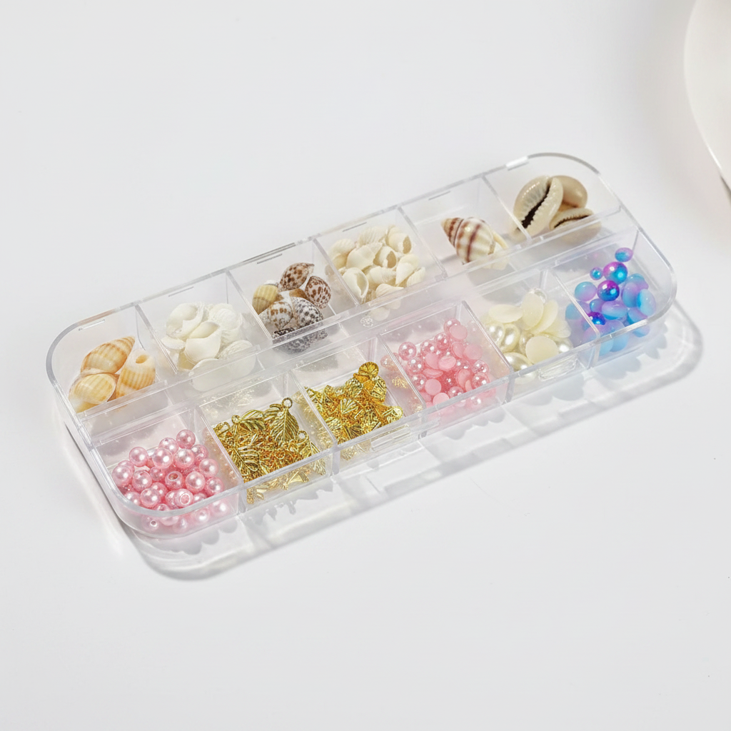 Shell & Pearl Nail Charms - Clean Product Photo