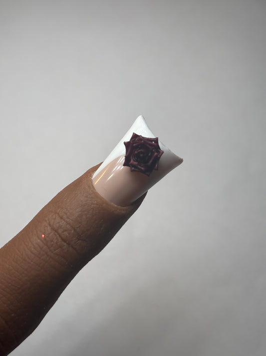 Brown Tone Flower Nail Charm