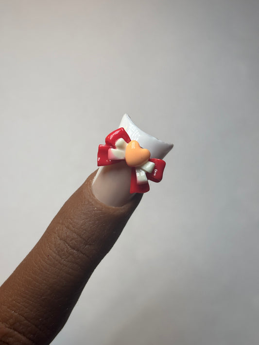 Red & White Layered Bow