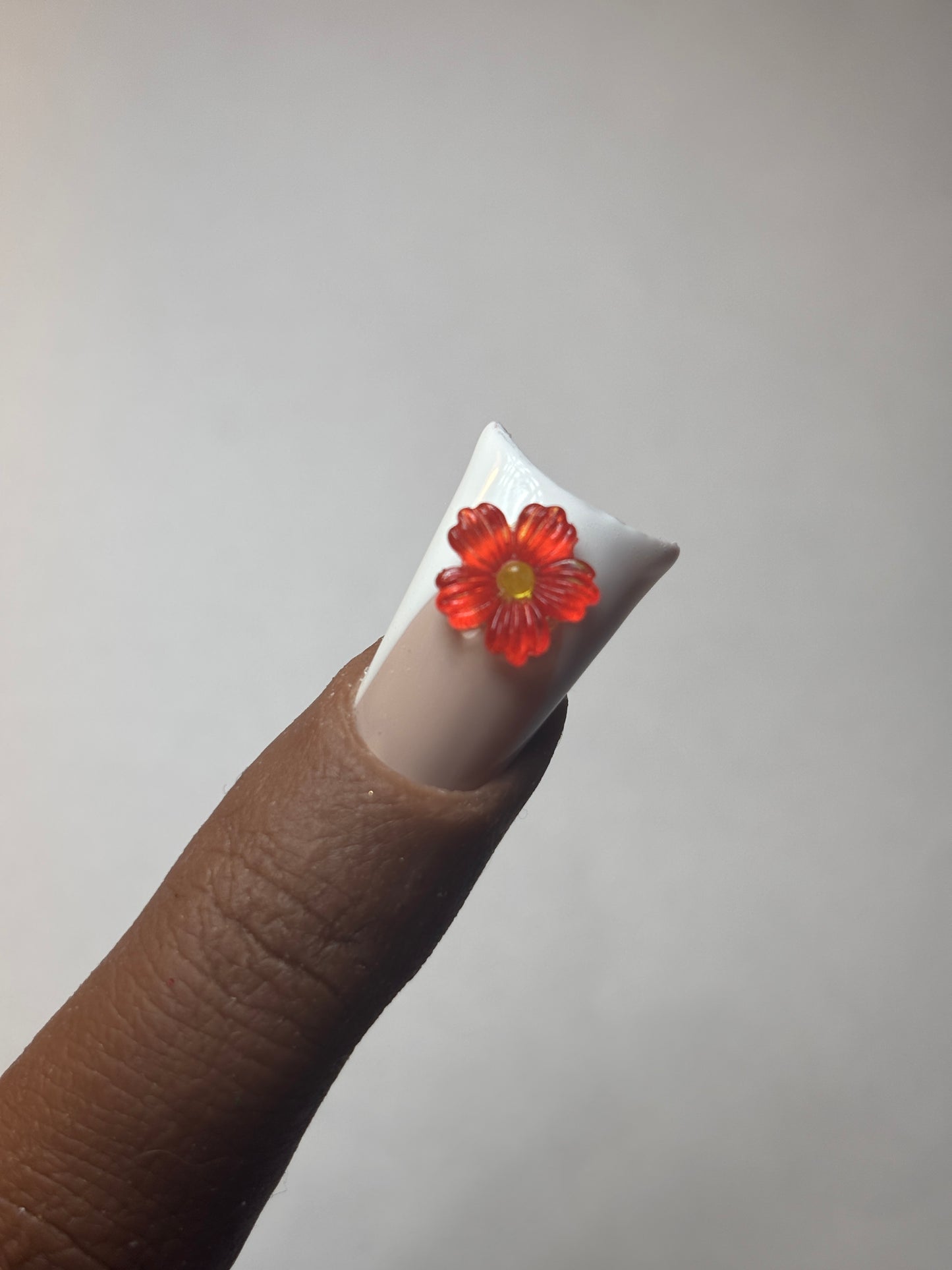 Red Flower Nail Charm