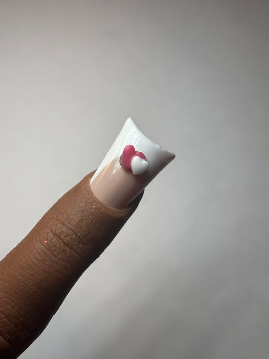 Mini White & Red Hearts