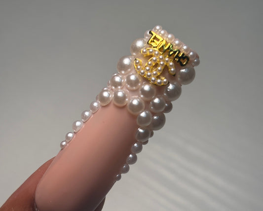 Designer Gold Pearl nail Charms ￼