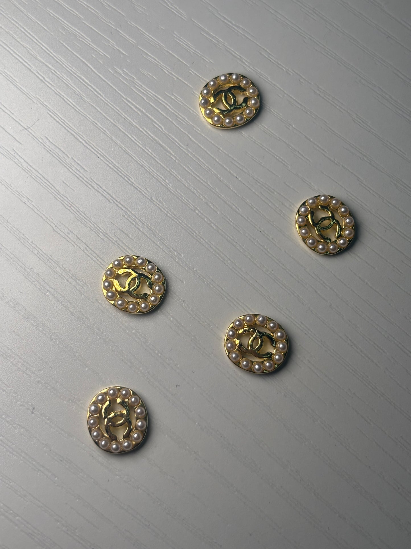 Designer Gold Pearl nail Charms ￼