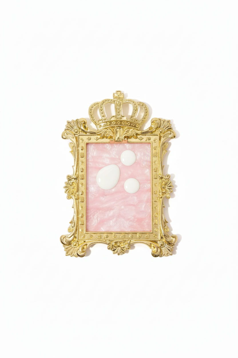 Baroque frame with white nail polish drops