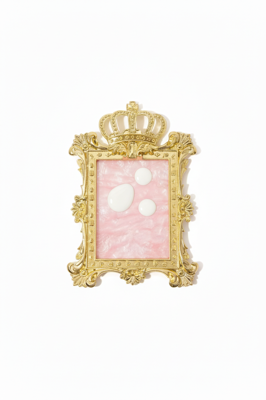 Baroque frame with white nail polish drops