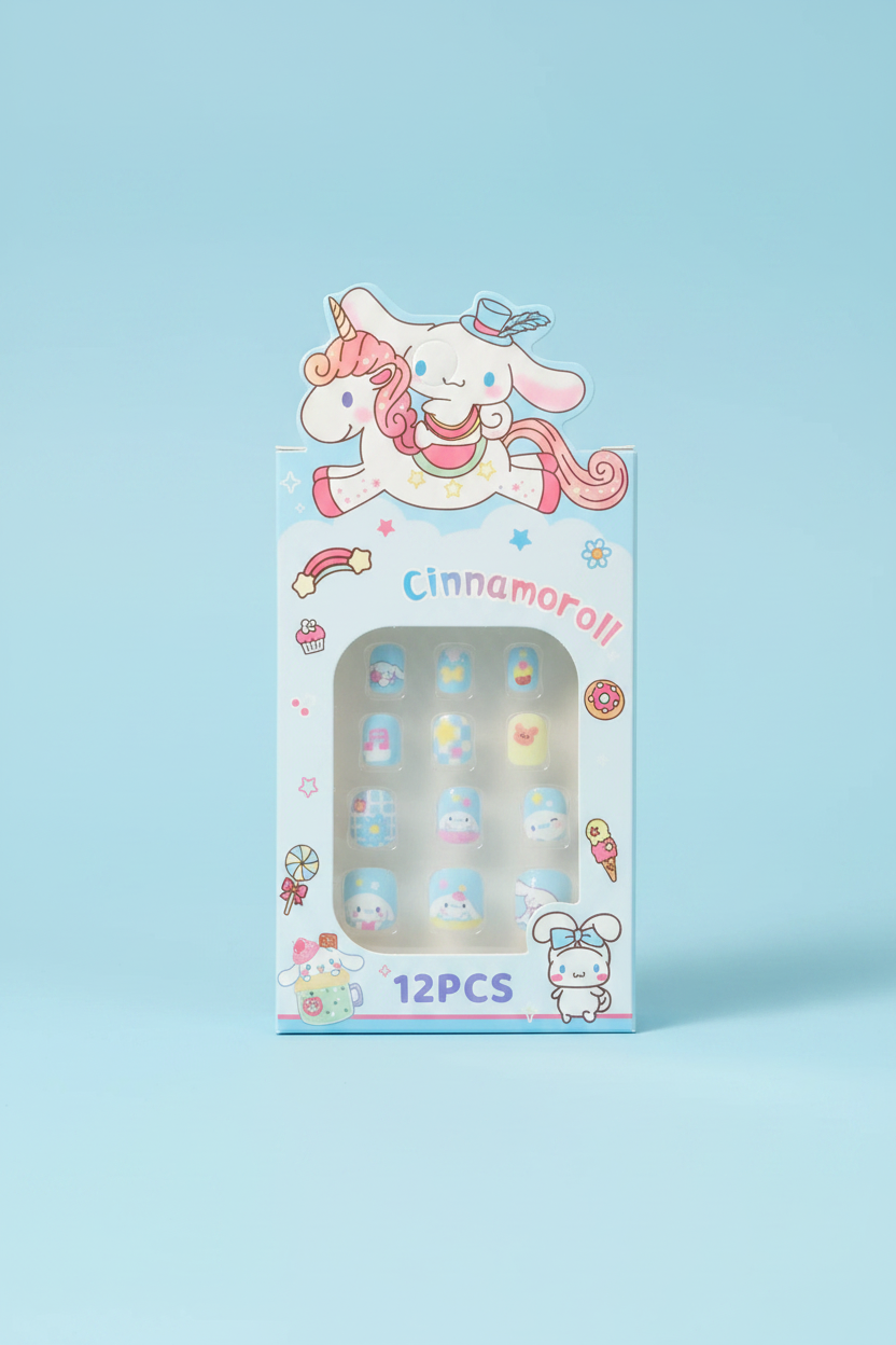 Cinnamoroll Press-On Nail Kit - Light Blue Background