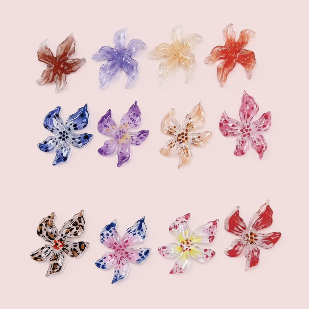 Floral Nail Charms Pink Background Swap