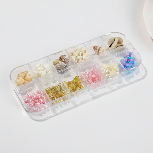 Shell & Pearl Nail Charms - Clean Product Photo