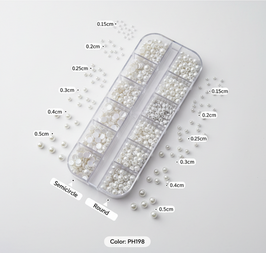 White pearl nail art organizer